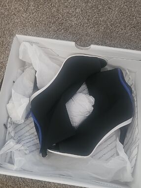 Aldo Black Ankle Booties with Blue Trim